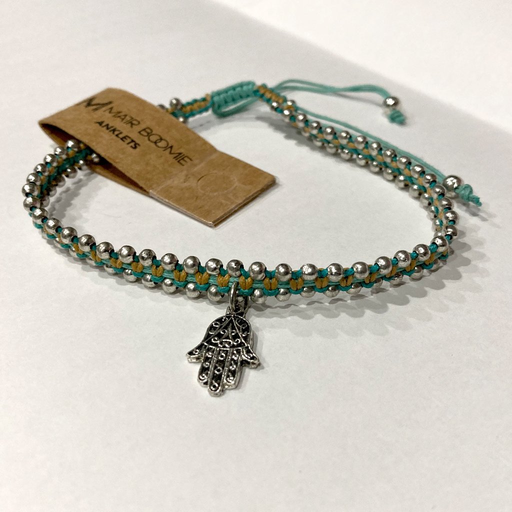 Hamsa Blue Anklet By Matr Boomie 6$